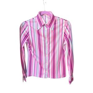 Striped Pink Button-Up Shirt